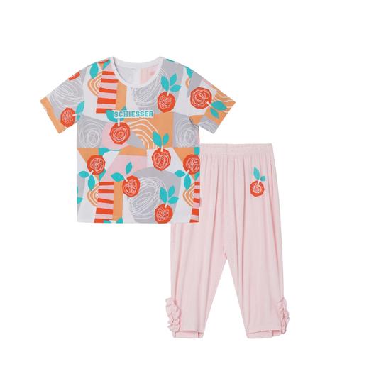 【COOL凉感】SCHIESSER德国舒雅女童抽象几何系列COOLMAX凉感吸湿排汗功能面料短袖长裤套装3F/24318H 商品图0