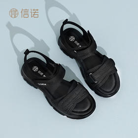 信诺妈妈凉鞋2025新款夏季中老年时尚外穿休闲沙滩鞋厚底舒适女鞋5L506-8