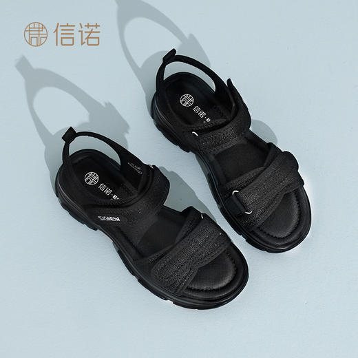 信诺妈妈凉鞋2025新款夏季中老年时尚外穿休闲沙滩鞋厚底舒适女鞋5L506-8 商品图0