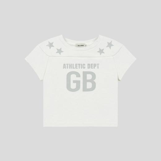 GOODBAI athletic GB logo印花拼接星星圆领紧身短款飞袖T恤 商品图2