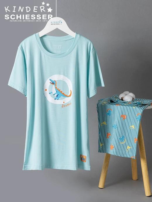 【萌动恐龙莫代尔】SCHIESSER德国舒雅儿童睡衣春夏新款莫代尔七分裤男童家居服3B/24354H 商品图2