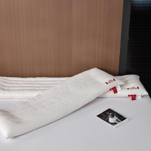 自然醒A类全棉三防双人长枕头助睡眠情侣长款一体长条枕防水油污枕芯护颈椎双层纱长枕套 XK 商品图4