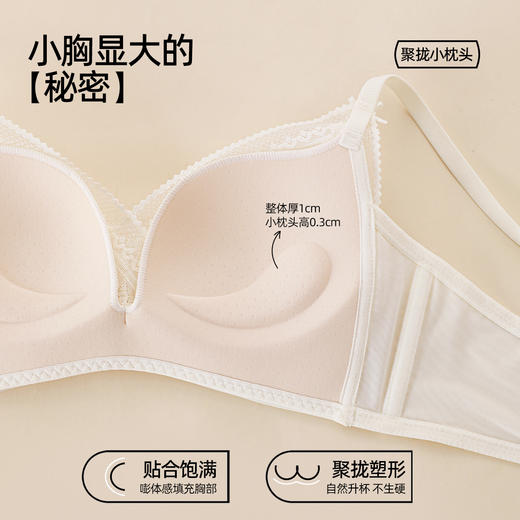 熳洁儿 法式三角杯内衣小胸聚拢性感蕾丝网纱后背透气25261503 商品图3