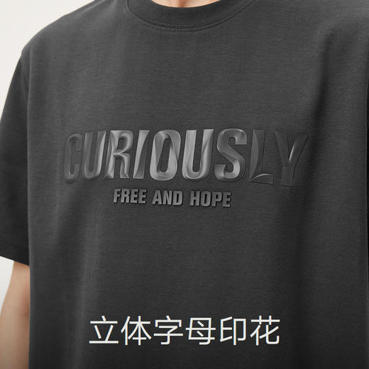 gxg.jeans男装 多色立体字母印花宽松休闲圆领短袖T恤 25年夏热卖 商品图4
