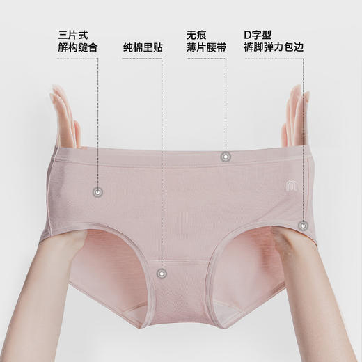 马登7A级抗菌亲肤莫代尔无痕不勒内裤吸汗透气底裆全棉三角裤女士 商品图3