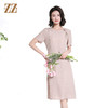佐尔美夏季新款新中式国风时尚气质桑蚕丝短袖连衣裙女M42LS98 商品缩略图3