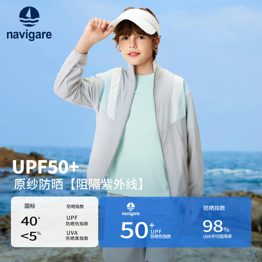【纳维凯尔】【UPF50+凉感驱蚊】【120-165】Navigare意大利小帆船男童轻薄外套防晒衣 商品图1