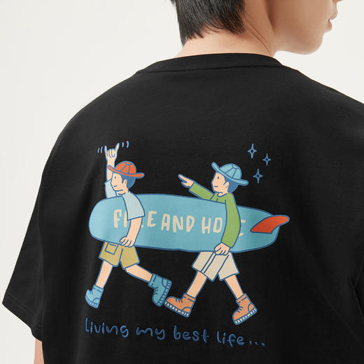 gxg.jeans男装 多色后背潮流印花宽松美式短袖T恤男生 25夏热卖 商品图4