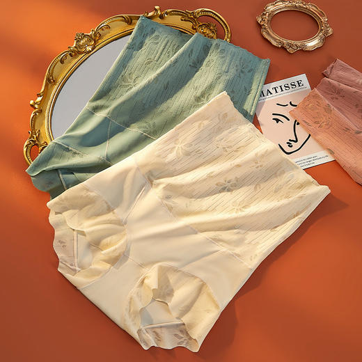 雀说3条装轻收腹性感高腰塑身裤轻薄无痕高腰贴身裸感蕾丝高弹力女士安全裤AL 商品图3