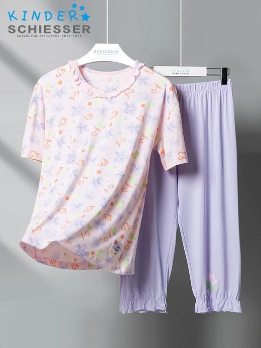 【繁花似锦莫代尔】SCHIESSER德国舒雅女童繁花似锦系列莫代尔面料短袖七分裤套装3F/24360H 商品图0