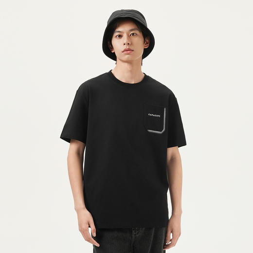 gxg.jeans男装 25年夏热卖圆领简约口袋个性印花男式T恤男短袖男 商品图2