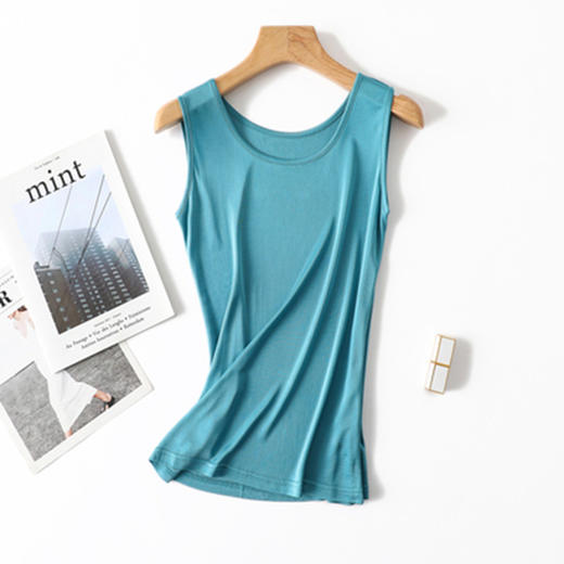丁摩夏季透气冰凉桑蚕丝无袖针织打底衫 大码真丝吊带背心女外贸AL40033 商品图7