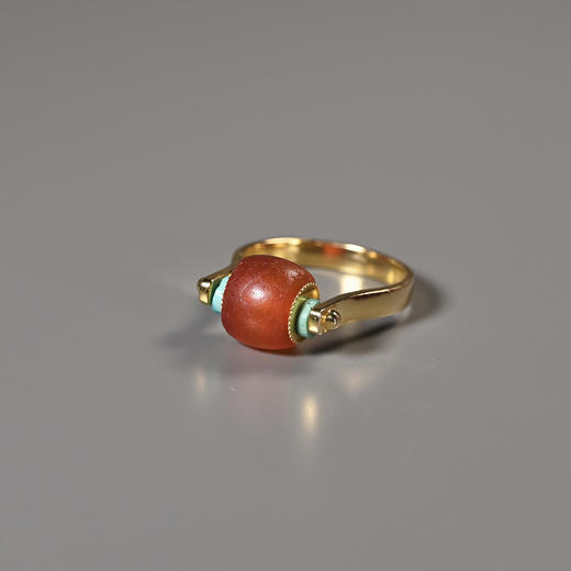 西周玛瑙+战汉绿松石“财源滚滚”戒指 商品图1