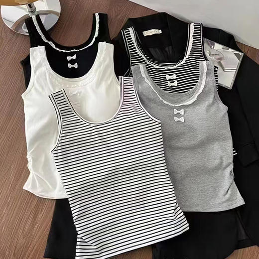 纪念日百货双蝴蝶结背心女式打底上衣162745179 商品图5