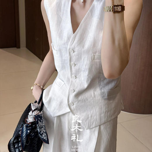 【部分现货】良木礼亚麻马甲（043717） 商品图2