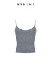 HIDEMI 度假系高织天然棉超弹力百搭款一字领吊带背心/灰色/白色/雾霾蓝 商品缩略图12
