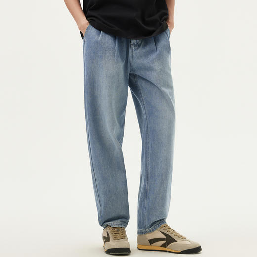 gxg.jeans男装 蓝色水洗松紧腰宽松锥形休闲牛仔长裤 25年夏热卖 商品图4