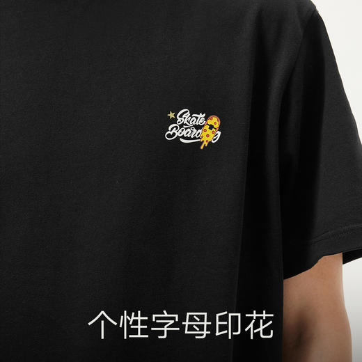 gxg.jeans男装  黑色潮流印花宽松休闲短袖T恤男上衣 25年夏热卖 商品图4