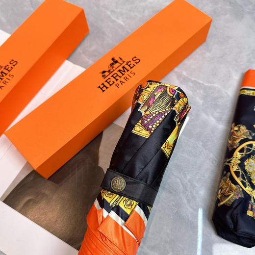 夏季特惠💰220 爱马仕 三折防晒睛雨伞 夏季新款 全自动折叠晴雨伞 商品图6