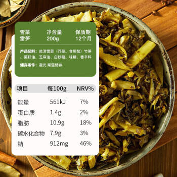 越江南雪菜雷笋200g+绍兴梅干菜200g咸榨菜鲜嫩干货免洗下饭菜梅菜扣肉 /粮油调味 /调味品 /榨菜/酱腌菜 商品图1