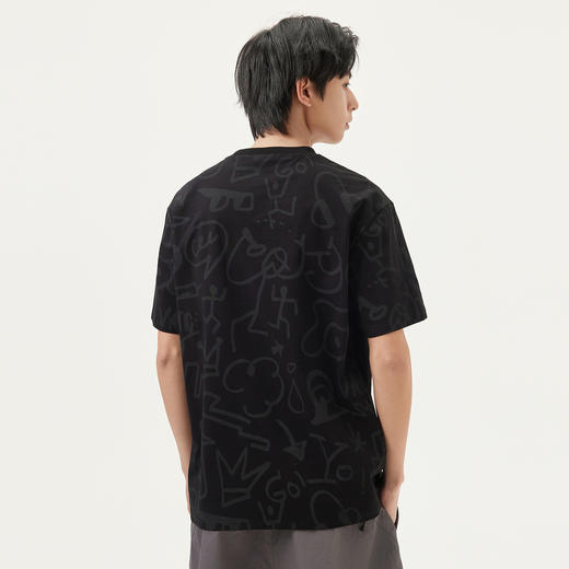 gxg.jeans男装 25年夏热卖卡通满印个性涂鸦宽松男式圆领T恤短袖 商品图3