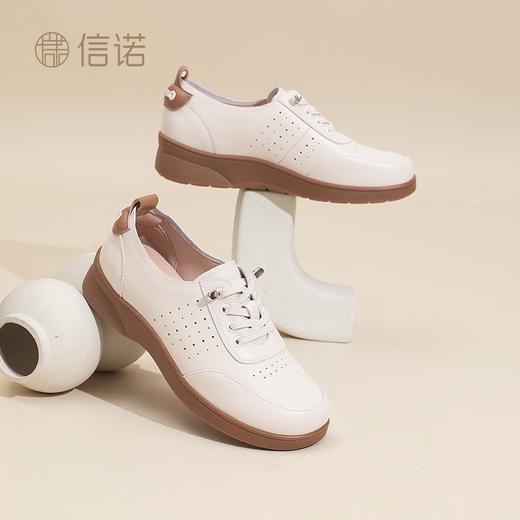 信诺妈妈鞋2025新款夏季镂空透气运动休闲鞋中老年舒适不累脚单鞋5C2023-12T 商品图5