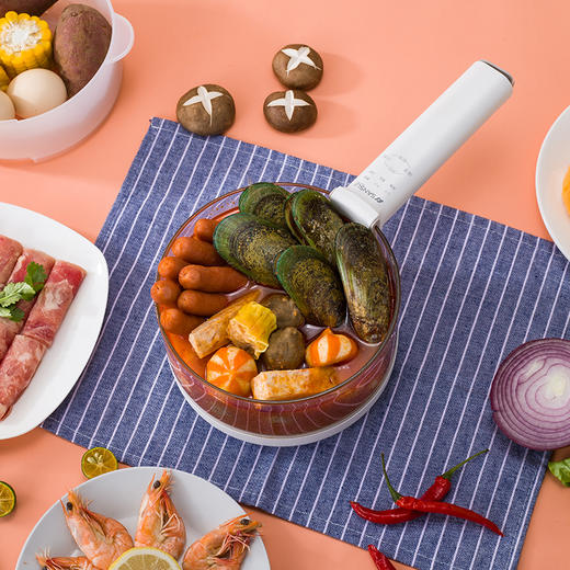 山水（SANSUI）1.6L玻璃款养生锅（配蒸笼）SD-69DY 商品图4