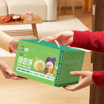 猪兄绿豆饼3斤雪媚娘中式糕点心面包早餐休闲零食节日送长辈礼盒装 商品图1