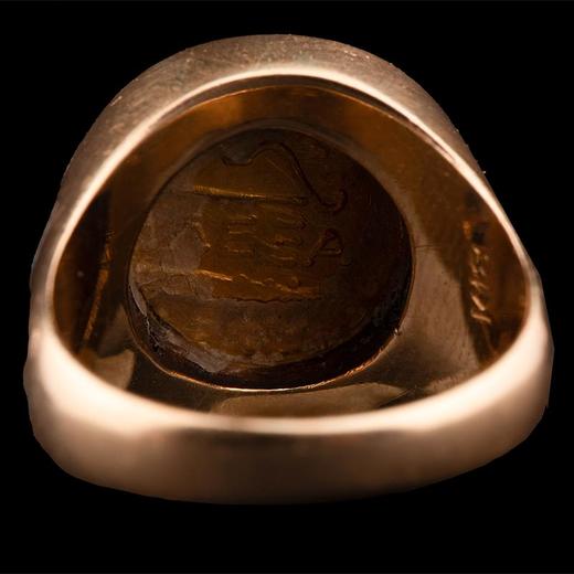 独角鹿西洋古董 18K黄金戒托镶嵌古希腊出品亚历山大大帝收藏级中古金币戒指 商品图5