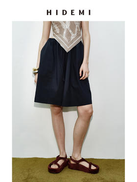 HIDEMI 度假系列极简宽松挺阔可调节橡筋抽绳款时髦中裤