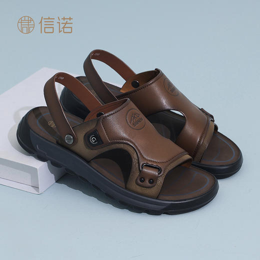 信诺软底舒适沙滩鞋男2025夏季新款休闲轻便外穿凉鞋中老年爸爸鞋N5L115-36 商品图1