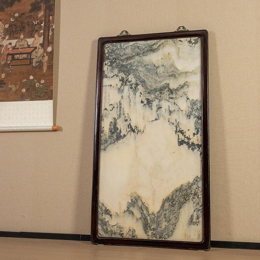 清 红木镶云石大挂屏 商品图1