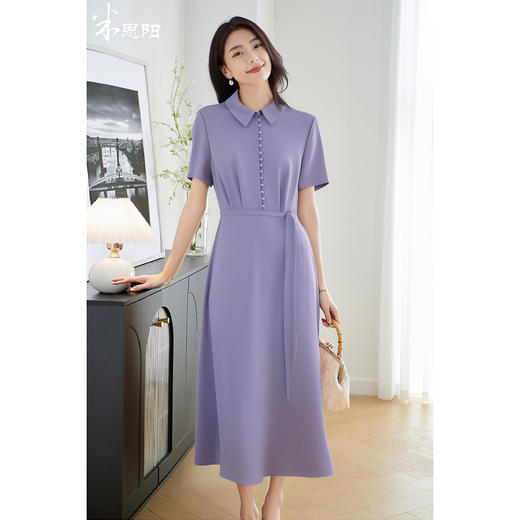 剩S/M/L 醋酸连衣裙 米思阳2025夏季新款优雅知性设计感显瘦衬衫式裙子1898 商品图8