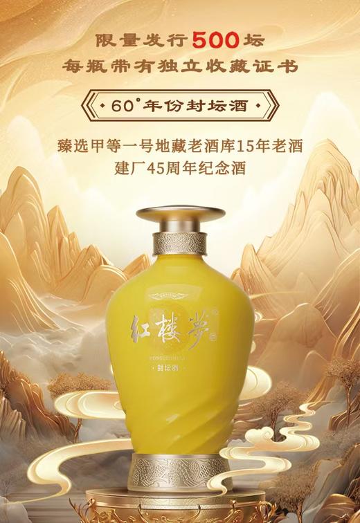 【高端封坛】红楼梦酒 封坛酒 浓香型白酒 60度 2.5L*1坛 商品图1