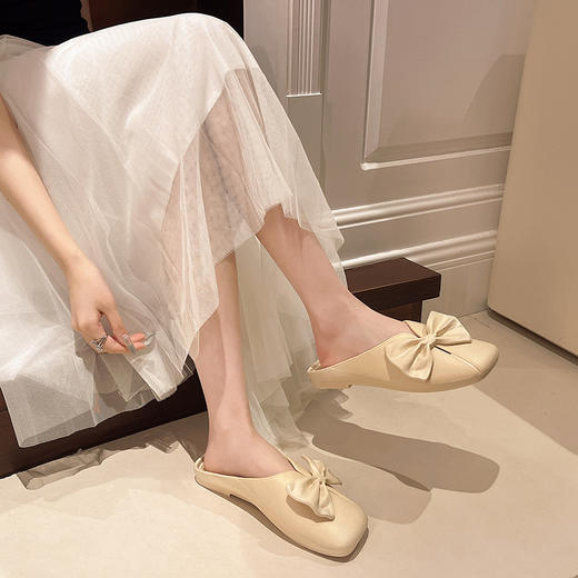 【清仓疯抢🔥买一送一！】2025爆款仙女风拖鞋✨懒人必备！百搭防滑不累脚，裙子裤子都能配💃 快来pick你的网红同款💕清仓福利蝴蝶结网红仙女风镂空时尚百搭配裙子平底防滑外穿懒人拖 商品图2