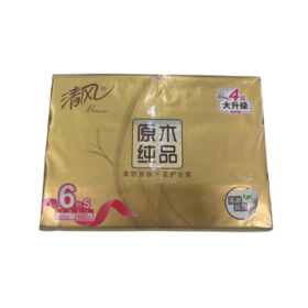 清风纯品金装抽纸6/包