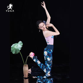 【现货秒发】壁虎瑜伽【墨韵莲心-套装】限量款印花瑜伽两件套【可拆卸胸垫】（标准码）