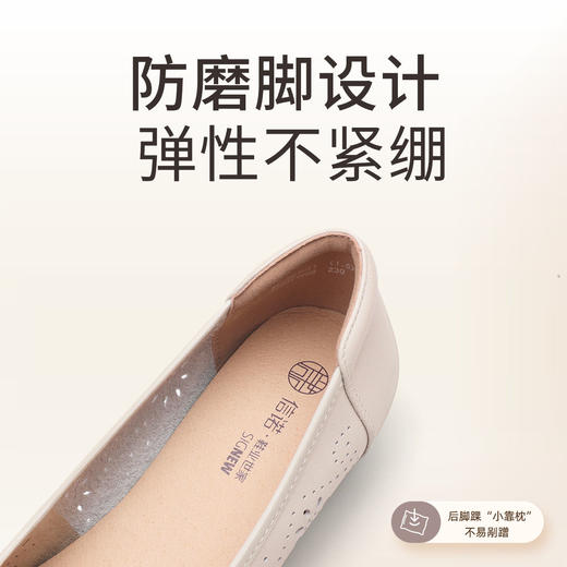 信诺头层牛皮单鞋女2025夏粗跟软底透气凉鞋镂空真皮妈妈鞋一脚蹬\\Server\e\25年所有款\25L\润雪\冬冬\4.18第二批\5C1607-11 商品图3