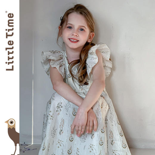 小香风女夏季纯棉纱布连衣裙花边宝宝甜美小碎花女童家居服公主裙 商品图2