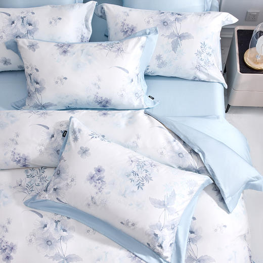 多喜爱 60S天丝棉四件套 浅陌清欢/碧玉青瑶 【兰精天丝】【60S缎纹】【出框宽边】【专利床单设计】【礼盒包装】 商品图1