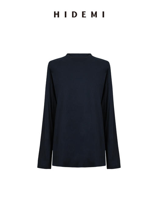 HIDEMI 度假系列甄选超柔婴儿棉极简都会感长袖圆领T恤 白色/海军蓝 商品图12