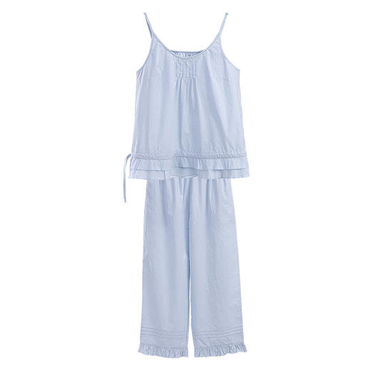 绽放女装276-255朵/【入蓝系列】设计感可调节吊带直筒打底裤套装 商品图4