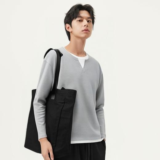 gxg.jeans男装 华夫格叠穿假两件V领长袖卫衣撞色上衣#J25D311069 商品图1