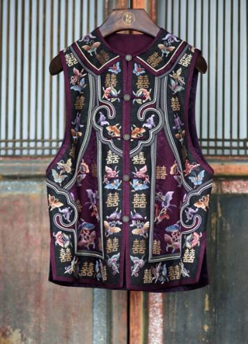 盛唐牡丹| 香云纱手工刺绣喜服马甲 商品图0