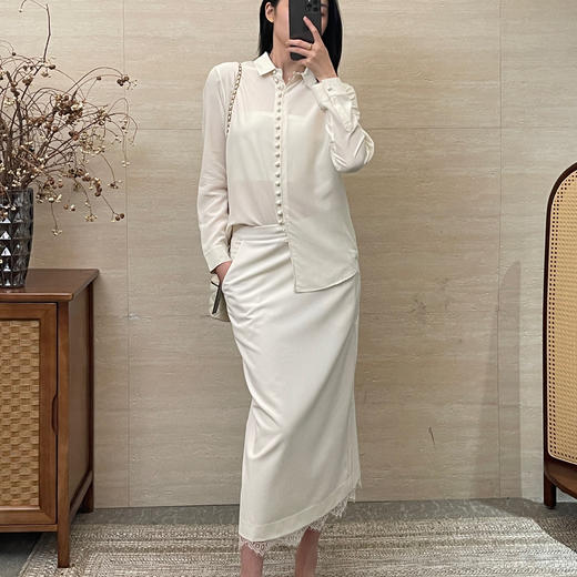 「K」洛诗琳35421法式复古真丝衬衫2025夏季纯色包扣真丝上衣0910 商品图1