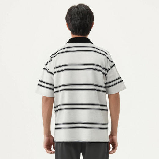 gxg.jeans男装 撞色条纹拼接宽松休闲翻领短袖polo衫 25年夏热卖 商品图3