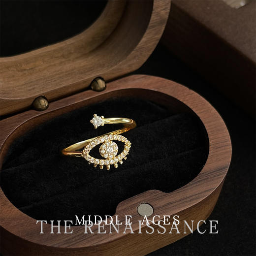 中古风珐琅滴油复古美式叠戴锆石戒指合集虎眼 商品图7