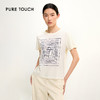 PURE TOUCH米白色简约几何图案圆领T恤 1304252131 商品缩略图0