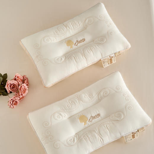 自然醒立体绣花贵妃枕柔软高端成人枕头护颈枕助睡眠枕头单人枕XK 商品图2