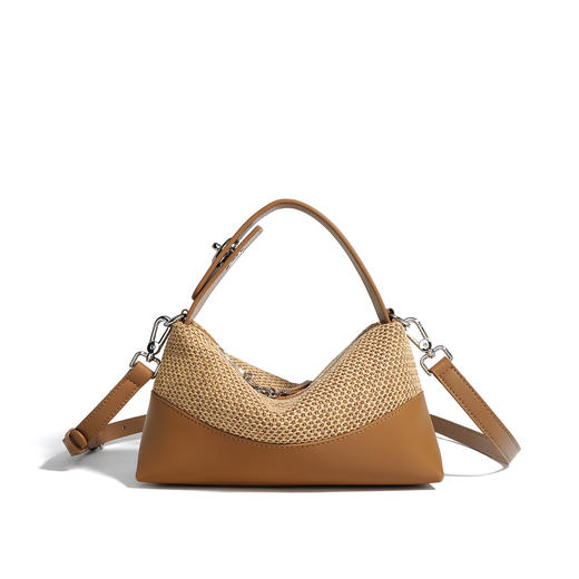 【预售3天】2025高级新款包时尚潮流女包编织包饺子手提单肩斜挎包W2913 商品图6